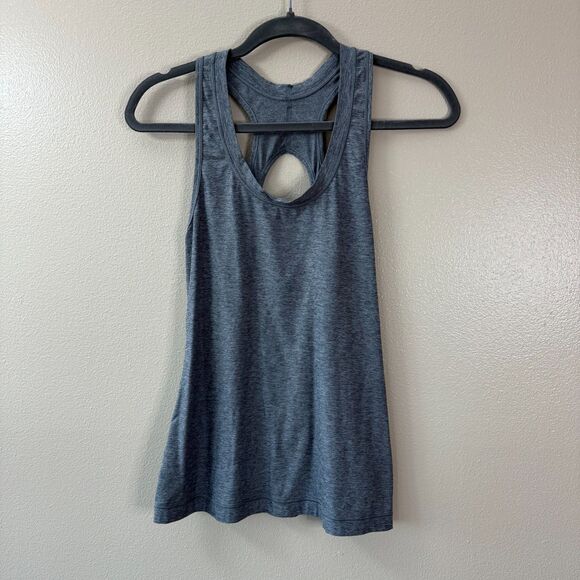 Athleta Grey Cutout Back Athletic Tank - Picture 1 of 3